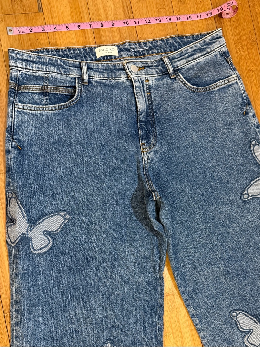 Anthropologie Pilcro Butterfly Low-Slung Wide-Leg Jeans Size 33 - Picture 11 of 14